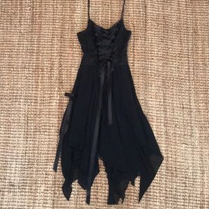 Black front tied dress